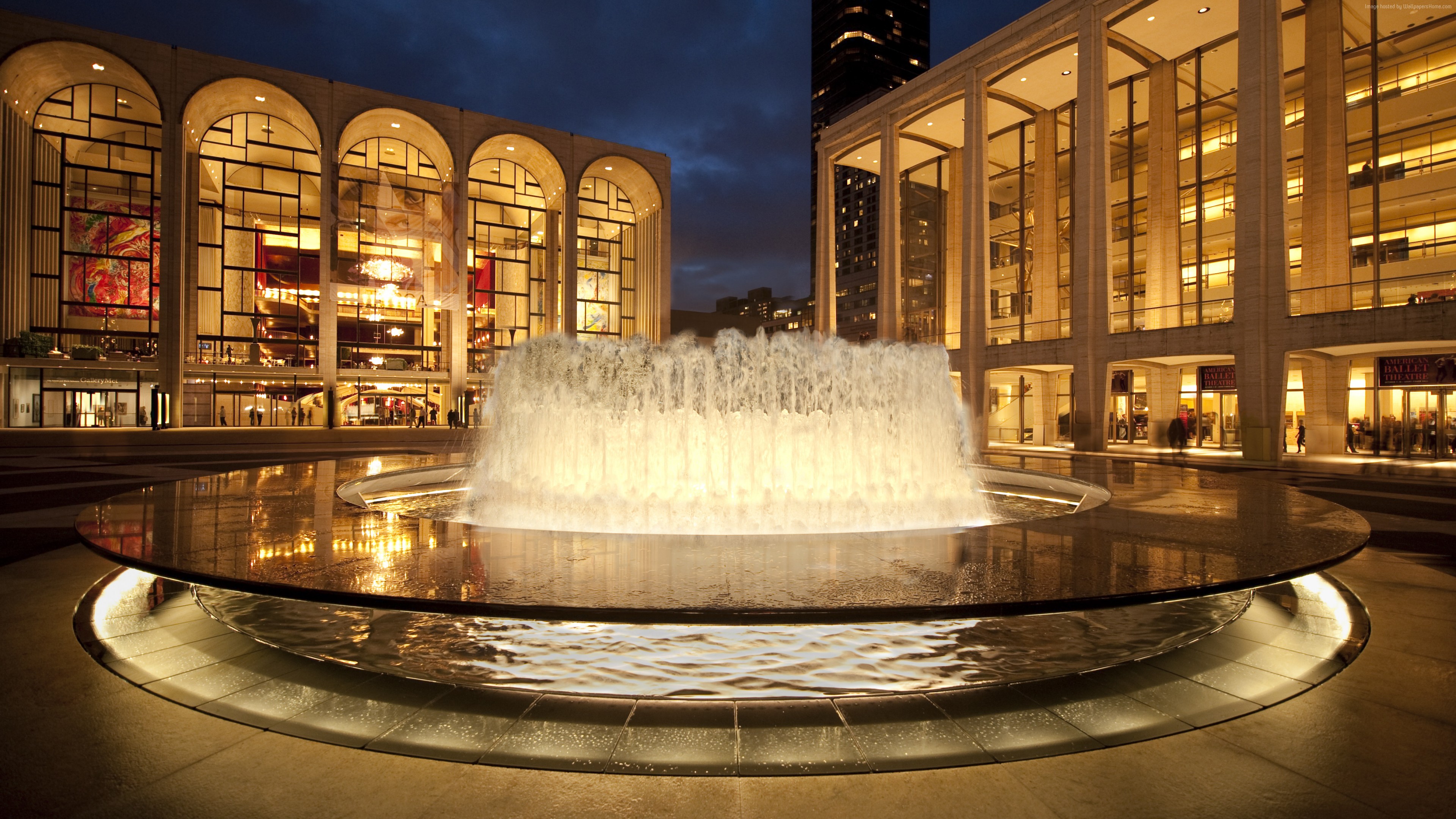 Wallpaper Lincoln Center for the Performing Arts, New York, NY, USA, tourism, travel, fountain, Architecture